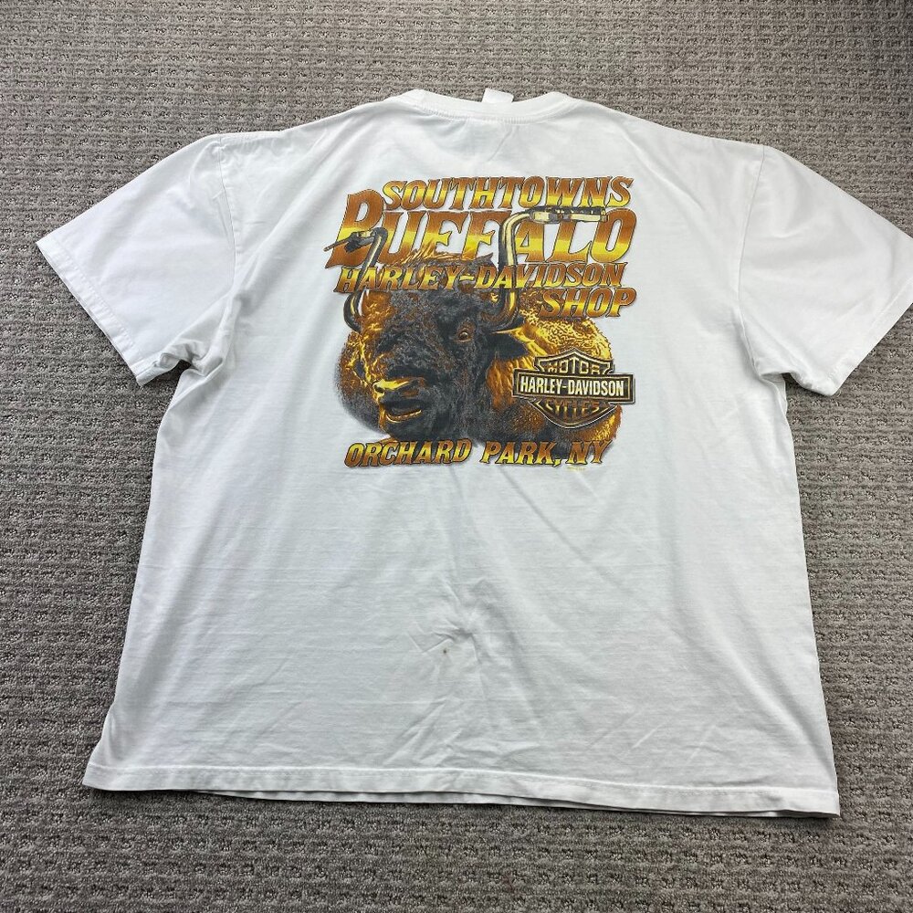 Harley Davidson Motorcycles Shirt Men 2XL White South Towns Buffalo Orchard Park